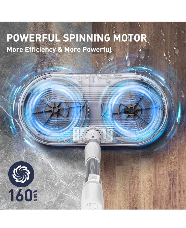 Cordless Electric Mop, Electric Spin Mop with Water Sprayer & LED Headlights,...